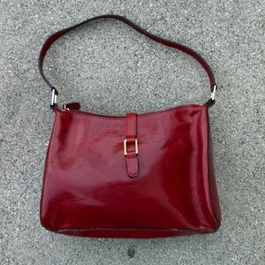 Vtg Wilsons Leather Pelle Studio Italian Leather Shoulder/Hand Bag, Red preloved